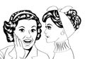 Pop art retro women in comics style that gossip Royalty Free Stock Photo