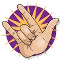 Pop Art Rock and Roll Hand Sign. Royalty Free Stock Photo