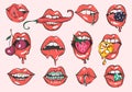 Pop art sexy lips set