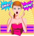 Pop Art Woman OMG WOW sign Royalty Free Stock Photo