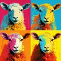 Colorful Sheep Print In Andy Warhol Style - Pop-art Portraits