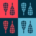 Pop art Snowshoes icon isolated on color background. Winter sports and outdoor activities equipment. Vector