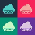 Pop art Software, web development, programming concept icon isolated on color background. Programming language and Royalty Free Stock Photo