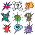 Pop art speech bubble question marks Royalty Free Stock Photo
