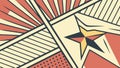 Pop Art Star Burst with Geometric Lines, vector design Generative AI Royalty Free Stock Photo