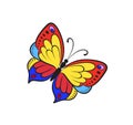 Pop art style butterfly sticker