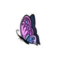 Pop art style butterfly sticker