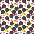 Cartoon bombs seamless pattern Royalty Free Stock Photo