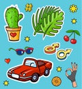 Pop art style fashion stickers Royalty Free Stock Photo