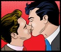 Pop Art Style Gay Men Kissing