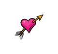 Pop art style heart sticker Royalty Free Stock Photo