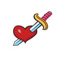 Pop art style heart sticker Royalty Free Stock Photo