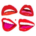 Pop art style mouth set.