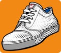 pop-art style sport-shoe in black and white Royalty Free Stock Photo