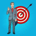 Pop Art Successful Businessman Achieved the Target. Business Success