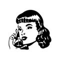 Pop Art woman talking on the phone a comic book character Royalty Free Stock Photo