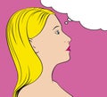 Pop Art Thinking Woman Royalty Free Stock Photo