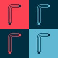 Pop art Tool allen keys icon isolated on color background. Vector