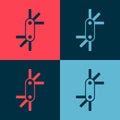 Pop art Tool allen keys icon isolated on color background. Vector