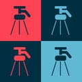 Pop art Tripod icon isolated on color background. Vector Illustration Royalty Free Stock Photo