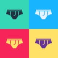 Pop art Underwear icon isolated on color background. Vector Illustration