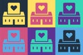 Pop art Volunteer center icon isolated on color background. Vector