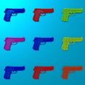 Pop art weapon framework illustration pattern Royalty Free Stock Photo