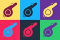 Pop art Whistle icon isolated on color background. Referee symbol. Fitness and sport sign. Vector Royalty Free Stock Photo