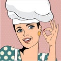 Pop art woman cook