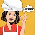 Pop art woman cook