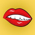 Pop Art Woman Lips Retro Style Art Print.