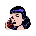 Pop Art woman talking on the phone a comic book character Royalty Free Stock Photo