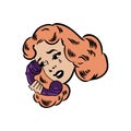 Pop Art woman talking on the phone a comic book character Royalty Free Stock Photo