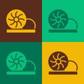 Pop art Xiao long bao or steamed dumplings icon isolated on color background. Chinese food. Vector