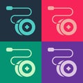 Pop art Yoyo toy icon isolated on color background. Vector