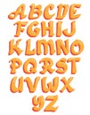 Pop colorful letter font typography set design