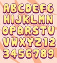 Pop colorful letter font typography set design