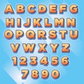 Pop colorful letter font typography set design