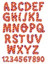 Pop colorful letter font typography set design