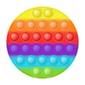 Pop it colorful rainbow fashionable silicon circle toy for fidgets. Addictive anti stress bubble pop it toy in bright
