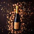 Pop the Cork new year celebration background Royalty Free Stock Photo