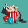 Pop corn cinema enterainment Royalty Free Stock Photo