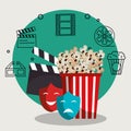 Pop corn cinema enterainment Royalty Free Stock Photo