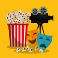 Pop corn cinema enterainment Royalty Free Stock Photo