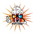 pop corn logo icon vector, explode, cinema snacks, concept illustration