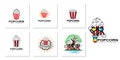 pop corn logo icon vector, explode, cinema snacks, concept illustration