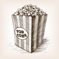 Pop corn sketch style vector illustration