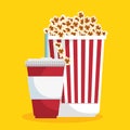 Pop corn soda straw food cinema