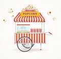 Pop Corn Street Vendor Mobile Store. Vector Royalty Free Stock Photo