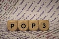 Pop3 - cube with letters and words from the computer, software, internet categories, wooden cubes